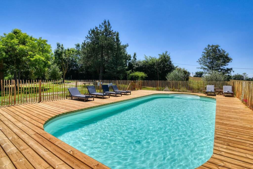 Chalet De Charme Avec Piscine Villa Aurade Eksteriør billede